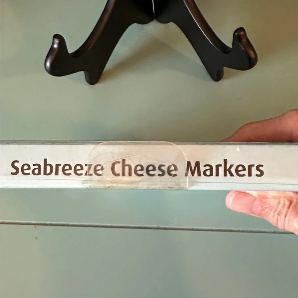 NWT Sur la Table Costal White Seabreeze Porcelain Writable Cheese Markers